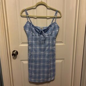 Hollister Blue Plaid Mini Dress